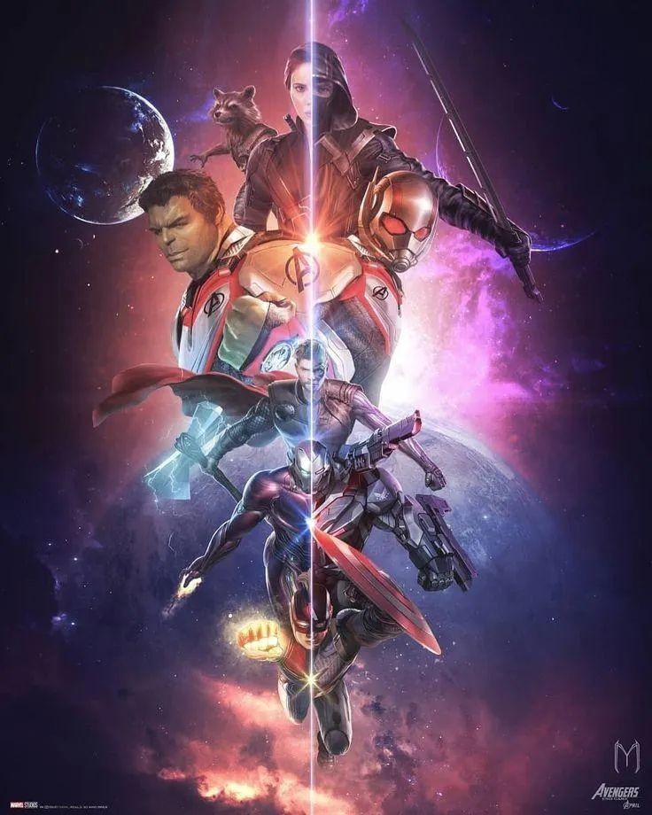 Epic Fantasy Warrior Battling in Cosmic Space Scene