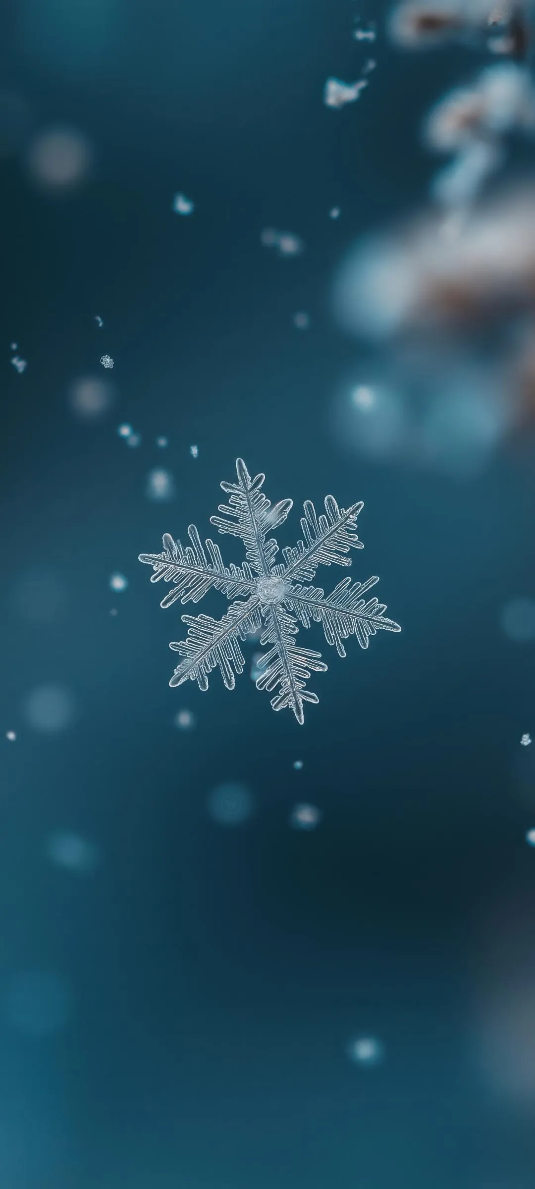 Falling Snowflakes Winter Season Mobile Theme Wallpaper
