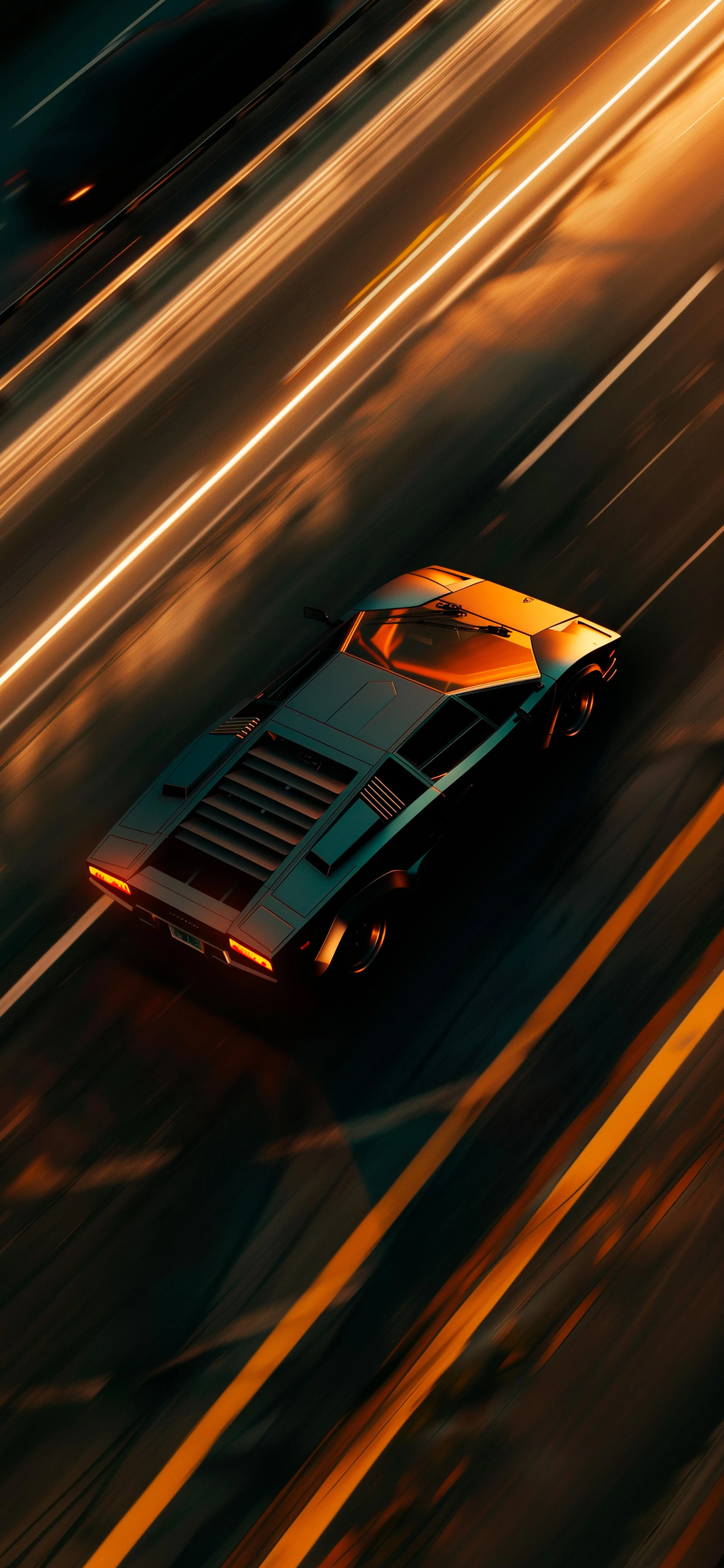 Fast Motion Car Lights on Highway at Night Wallpaper