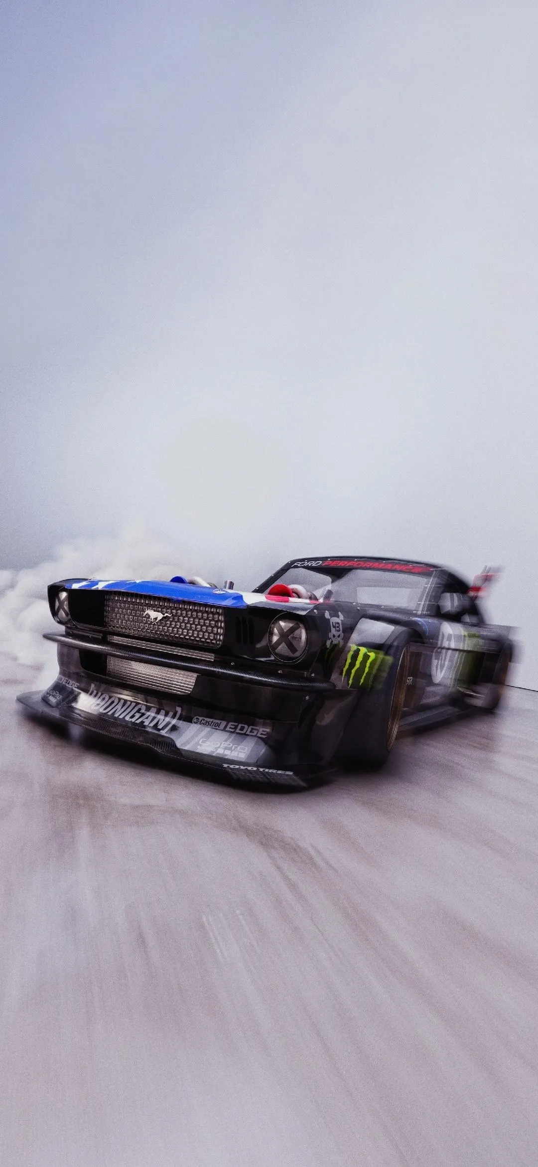 Fast Racing Car in Motion on Street with Blurred Lights