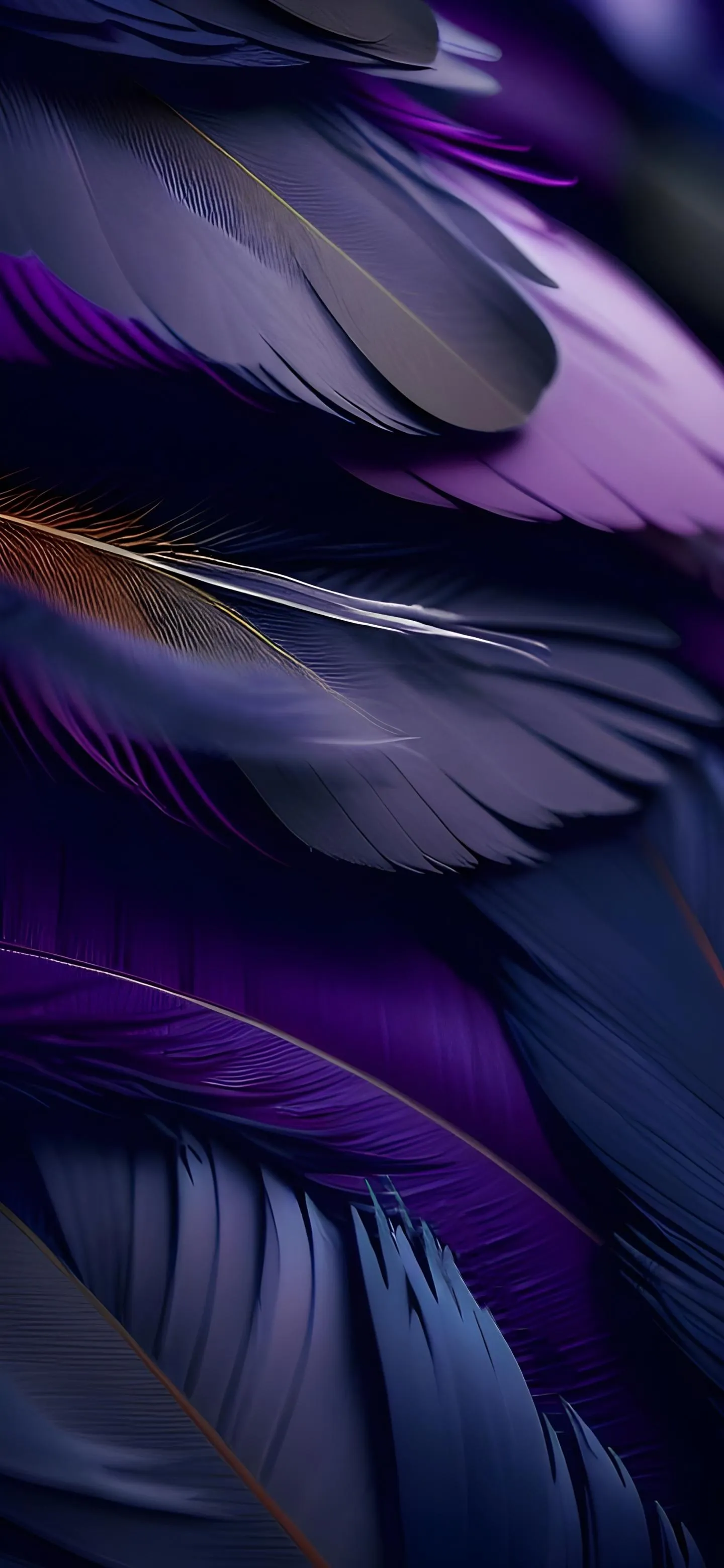 Feather Texture in Vibrant Purple and Blue Closeup