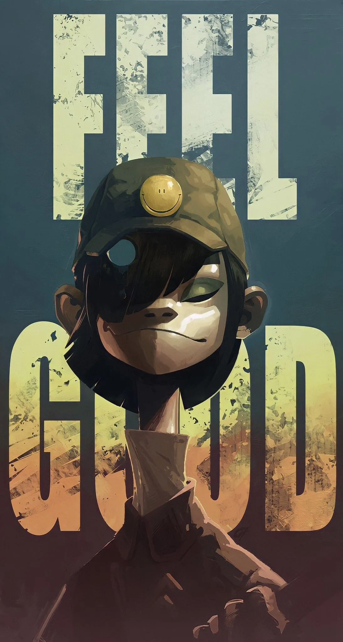 Feel Good Portrait of Animated Character in Style Wallpaper