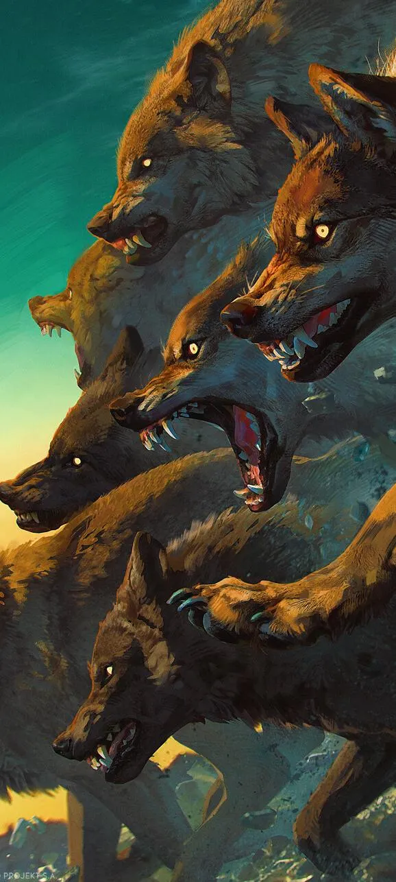 Ferocious Pack of Wolves Charging Through the Wild Wallpaper