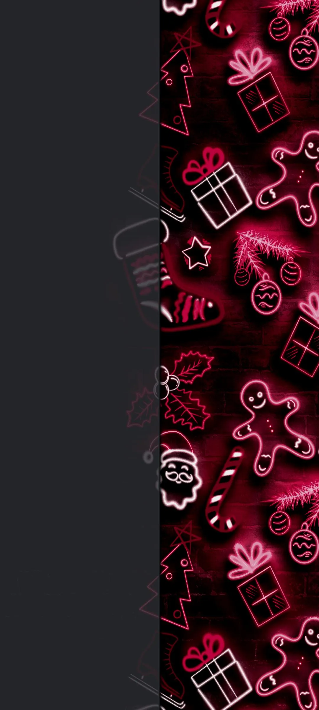 Festive Neon Christmas Icons Brighten Holiday Spirit