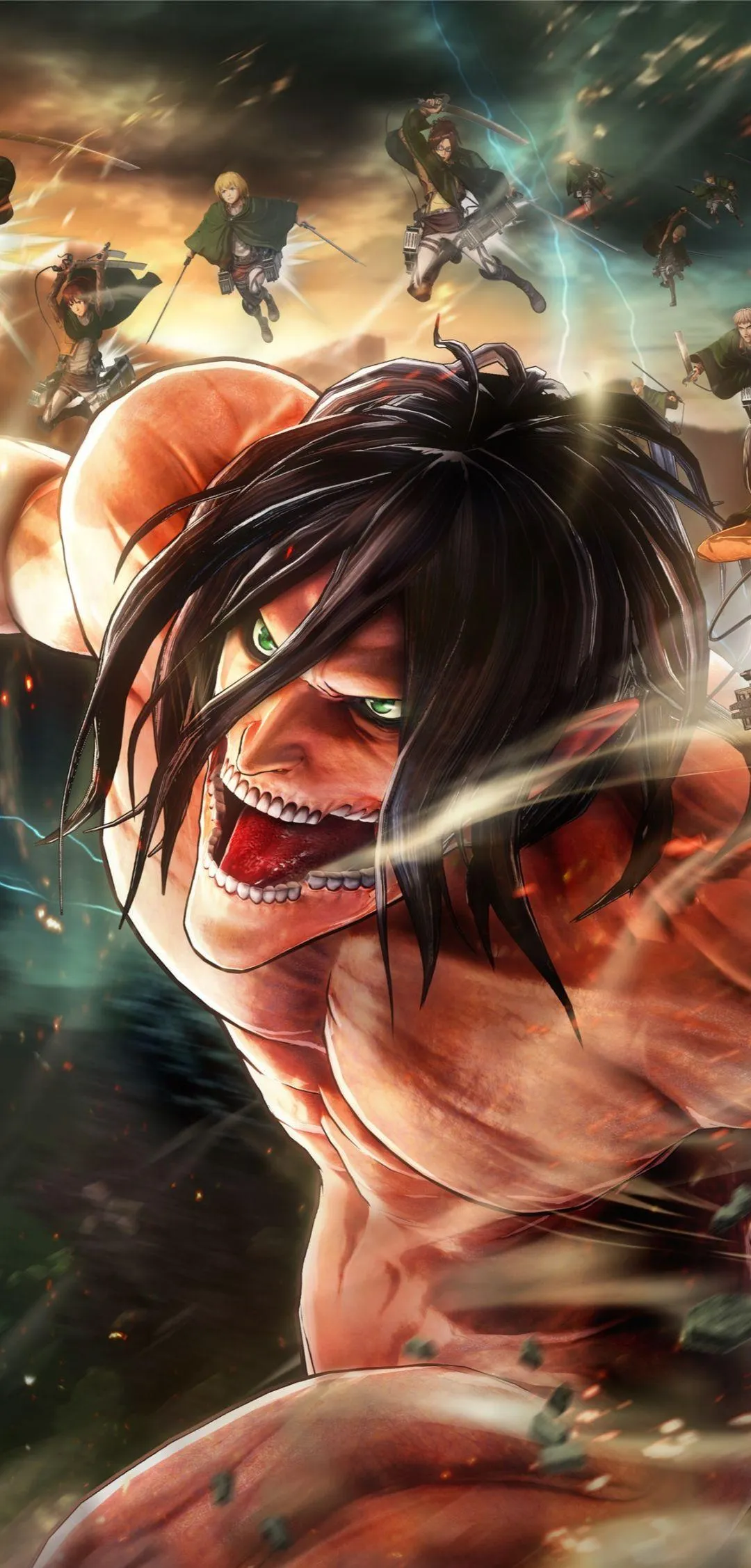 Fierce Fighter Surrounded By Fiery Energy And Motion