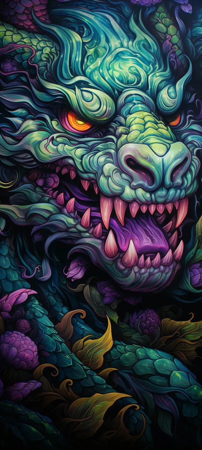 Fierce Monster With Glowing Eyes in Digital Art Wallpaper