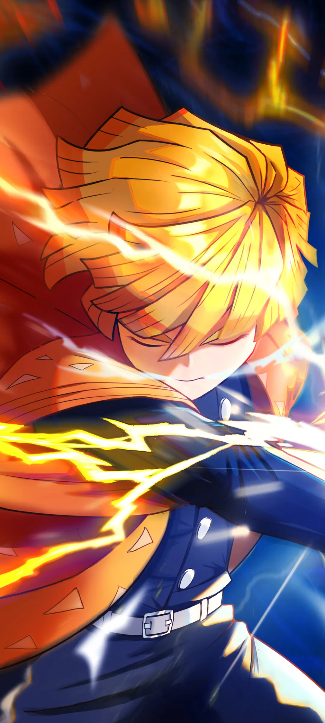 Fiery Character with Glowing Energy and Flames Wallpaper