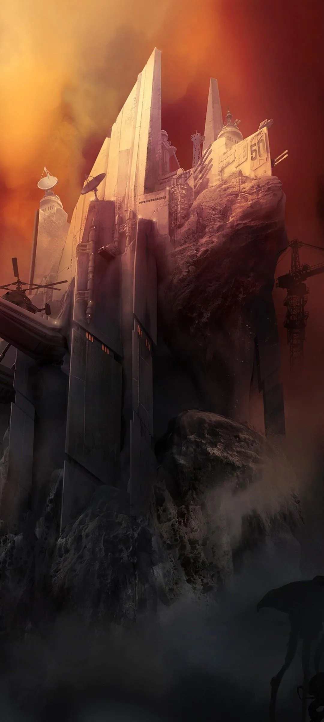 Fiery Cityscape with Burning Buildings and Smoke Wallpaper