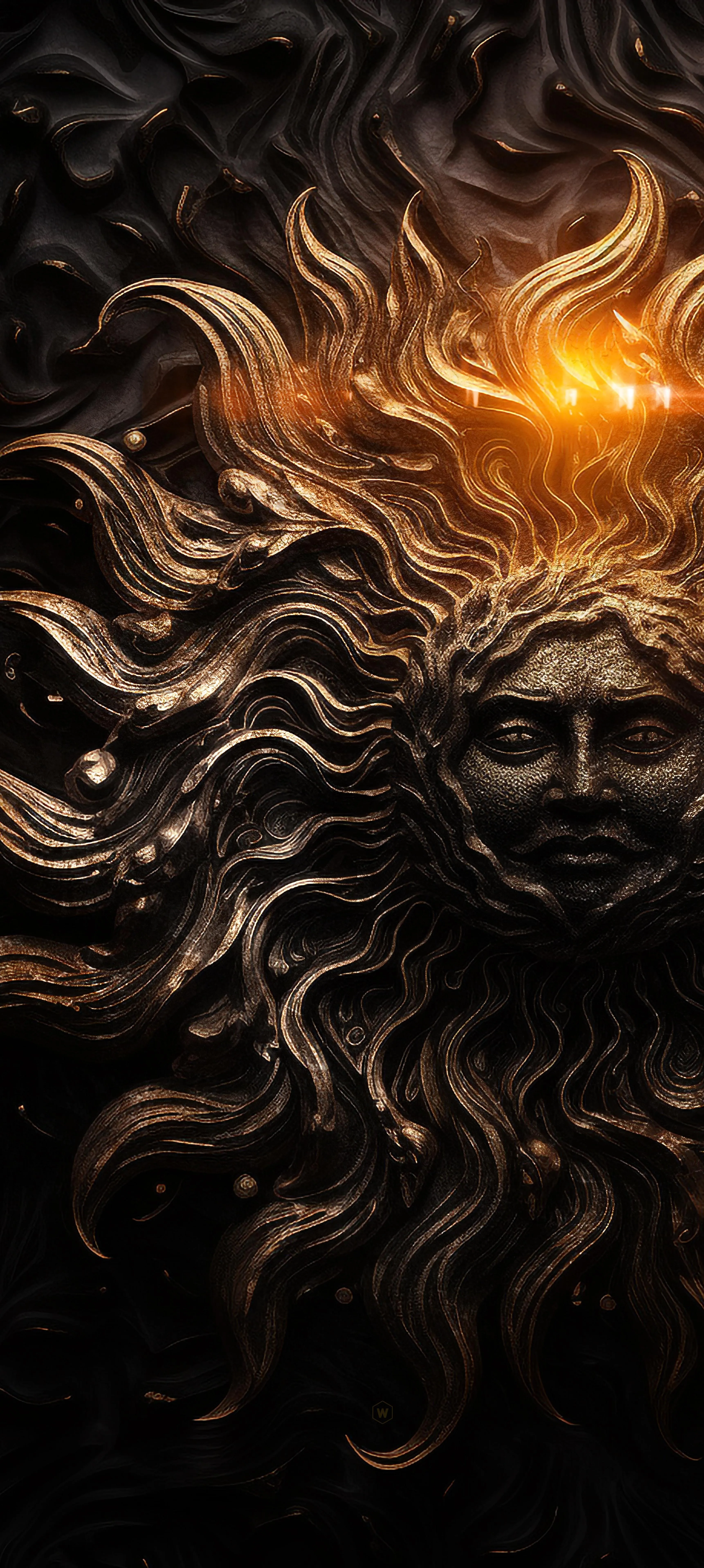 Fiery Face for Bold and Intense Mobile Themes Wallpaper