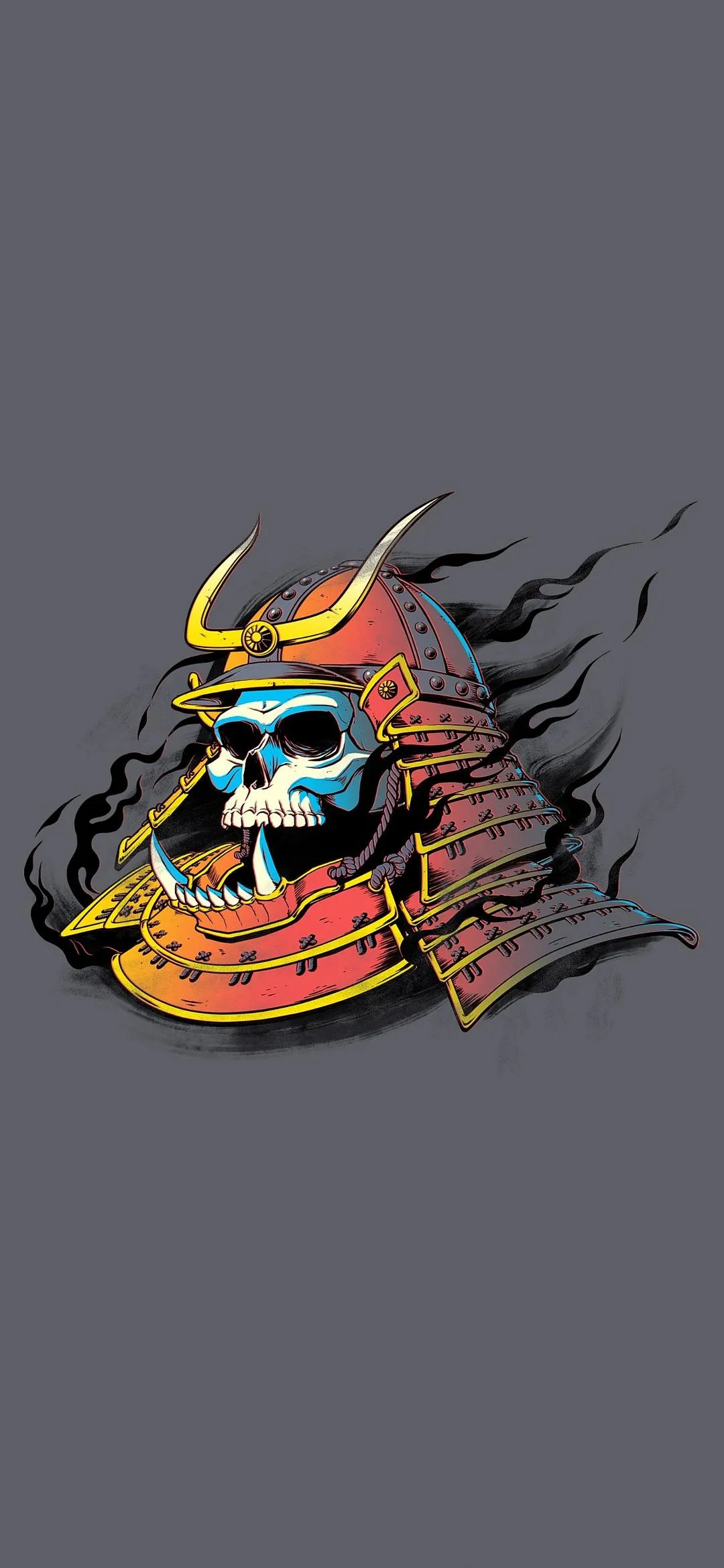 Fiery Skull Art Design with Dark Background Glow Wallpaper