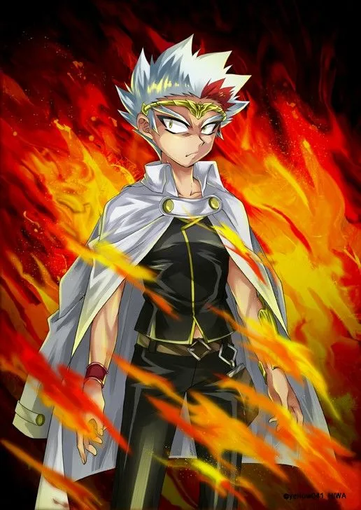 Fiery Warrior Illustration Surrounded by Orange Flames