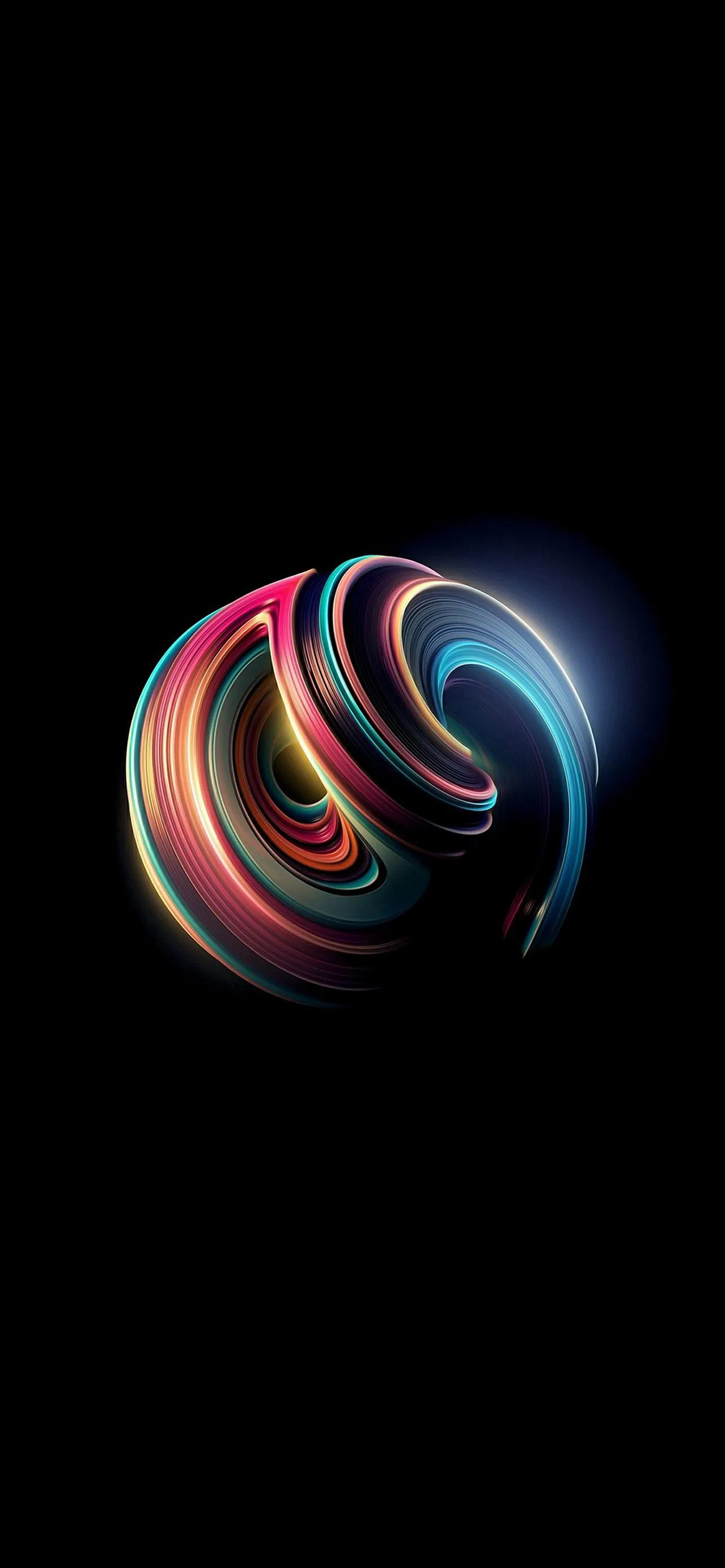 Floating Neon Sphere Dark Background Digital Art Wallpaper