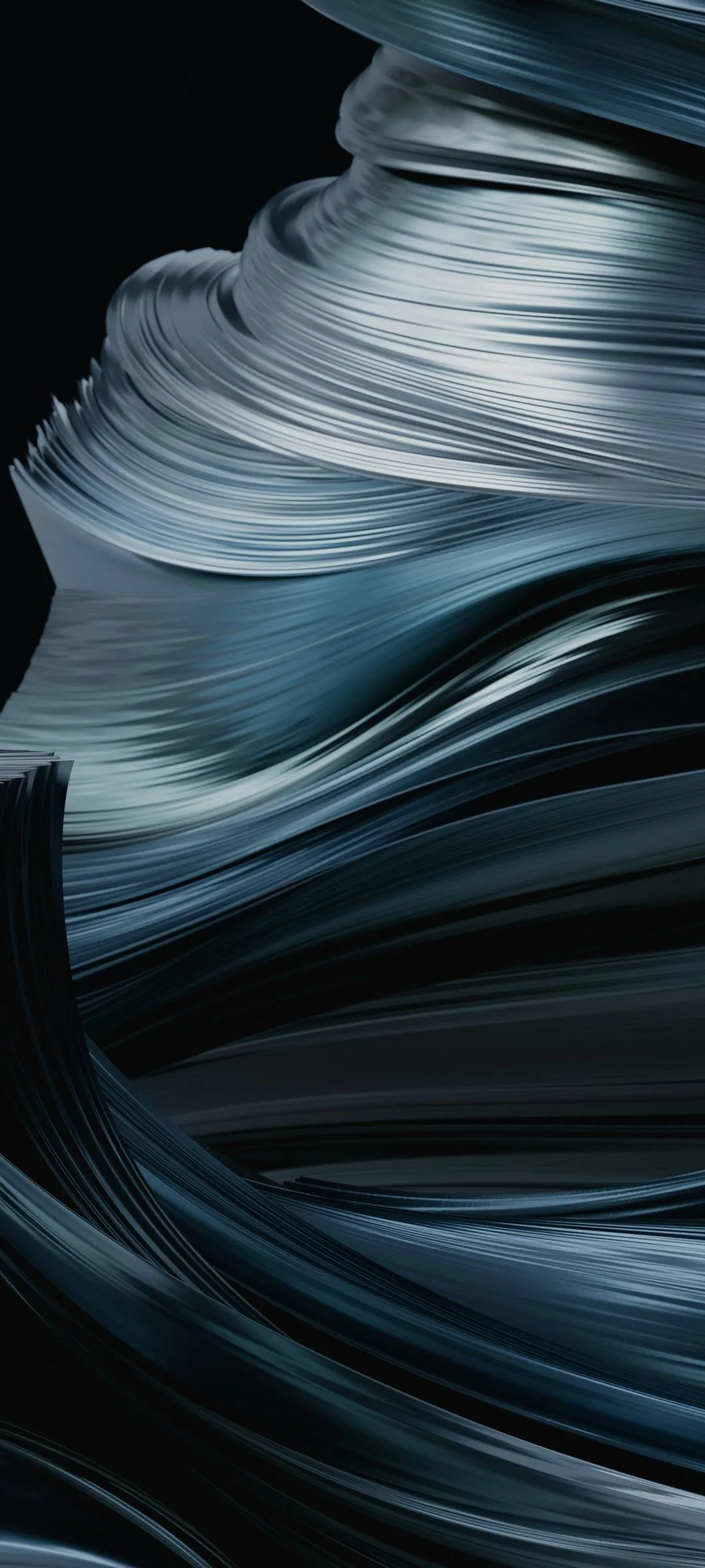 Flowing Blue Silk Abstract Design on Dark Background