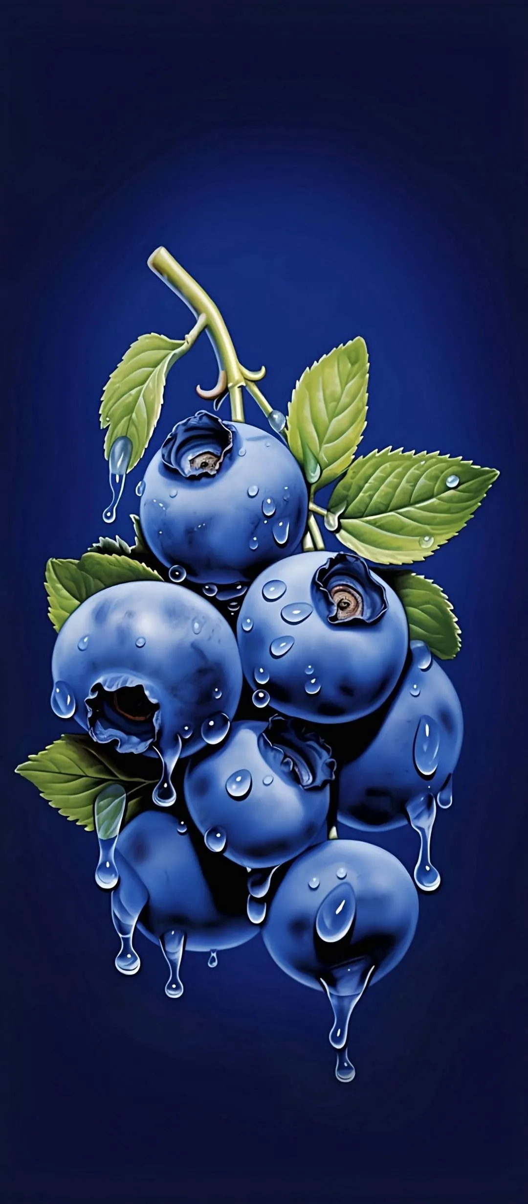 Fresh Blueberry Illustration with Glossy Texture Image