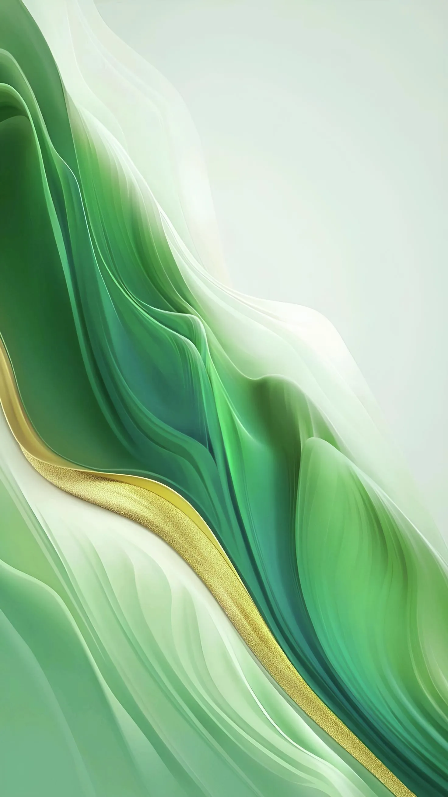 Fresh Green and White Marble Texture with Organic Flow