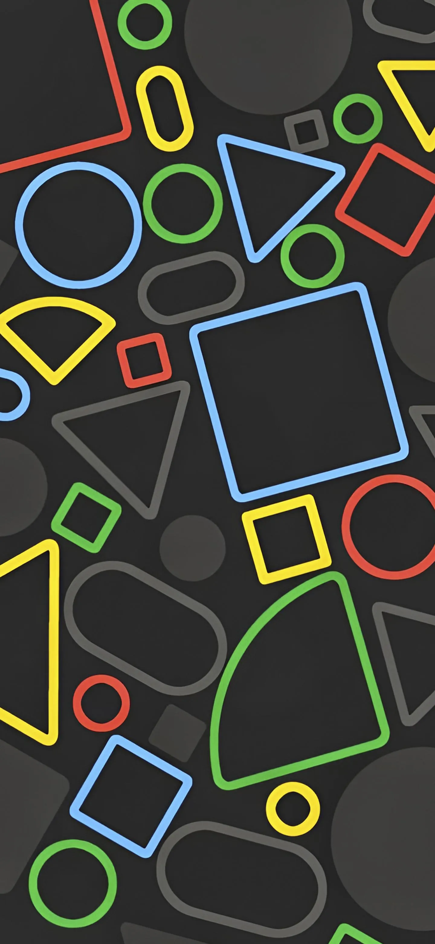 Fun Geometric Shapes in Retro Style Color Palette Wallpaper