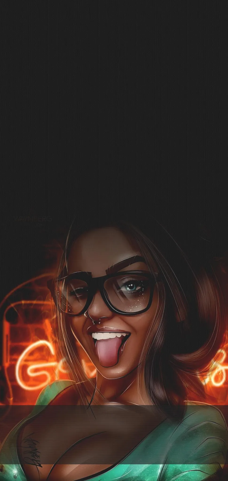 Fun Neon Portrait Art for Youthful Mobile Wallpaper