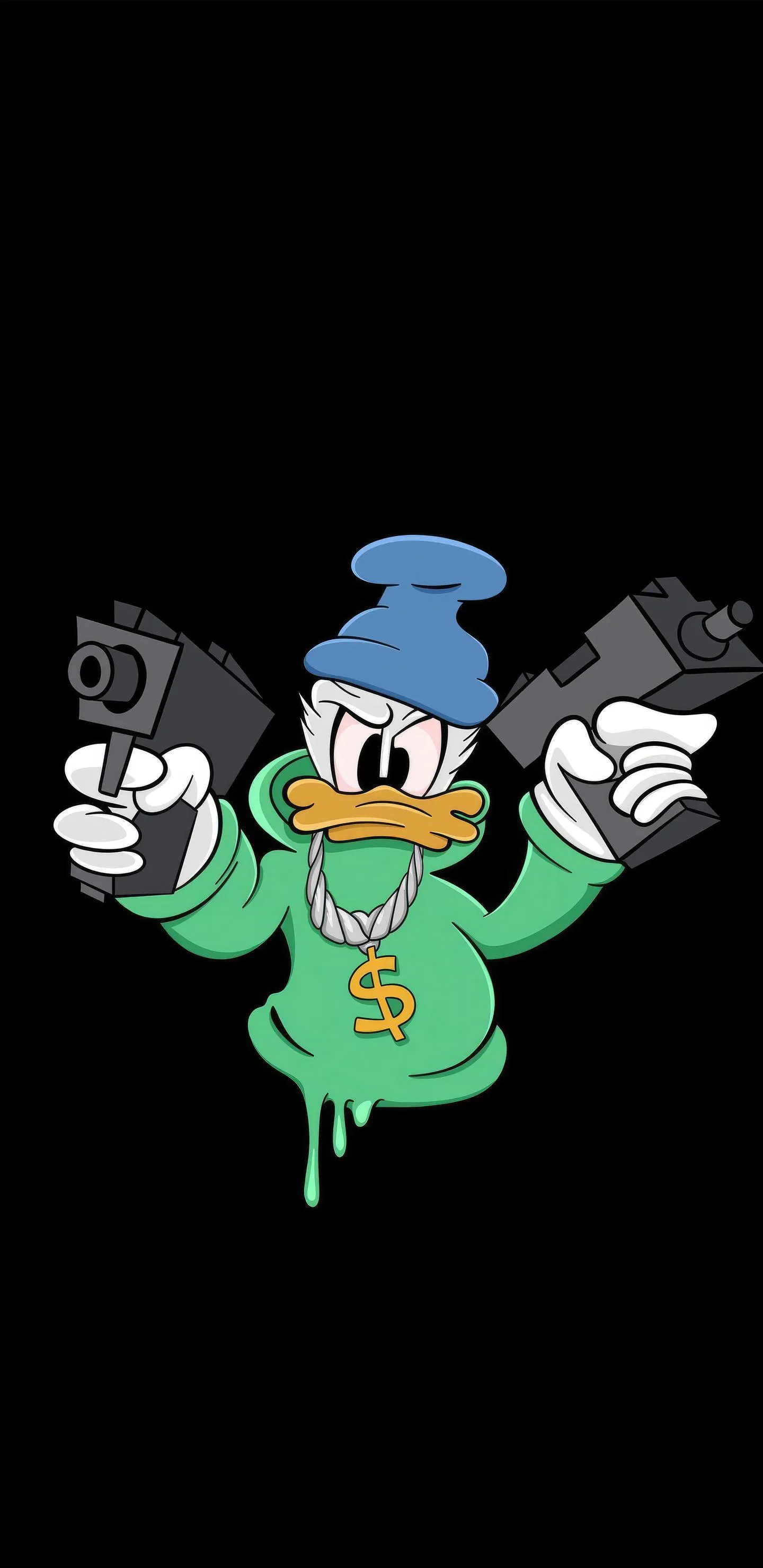 Funny Cartoon Money Duck for Playful Mobile Design