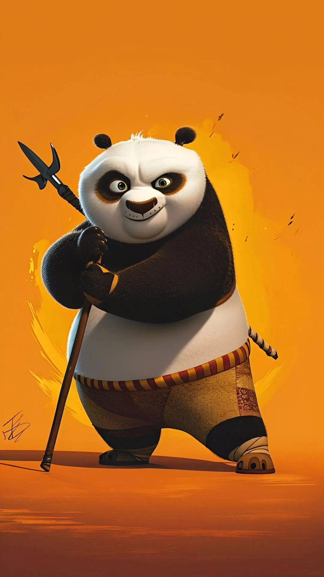 Funny Kung Fu Panda Inspired Cartoon Mobile Wallpaper
