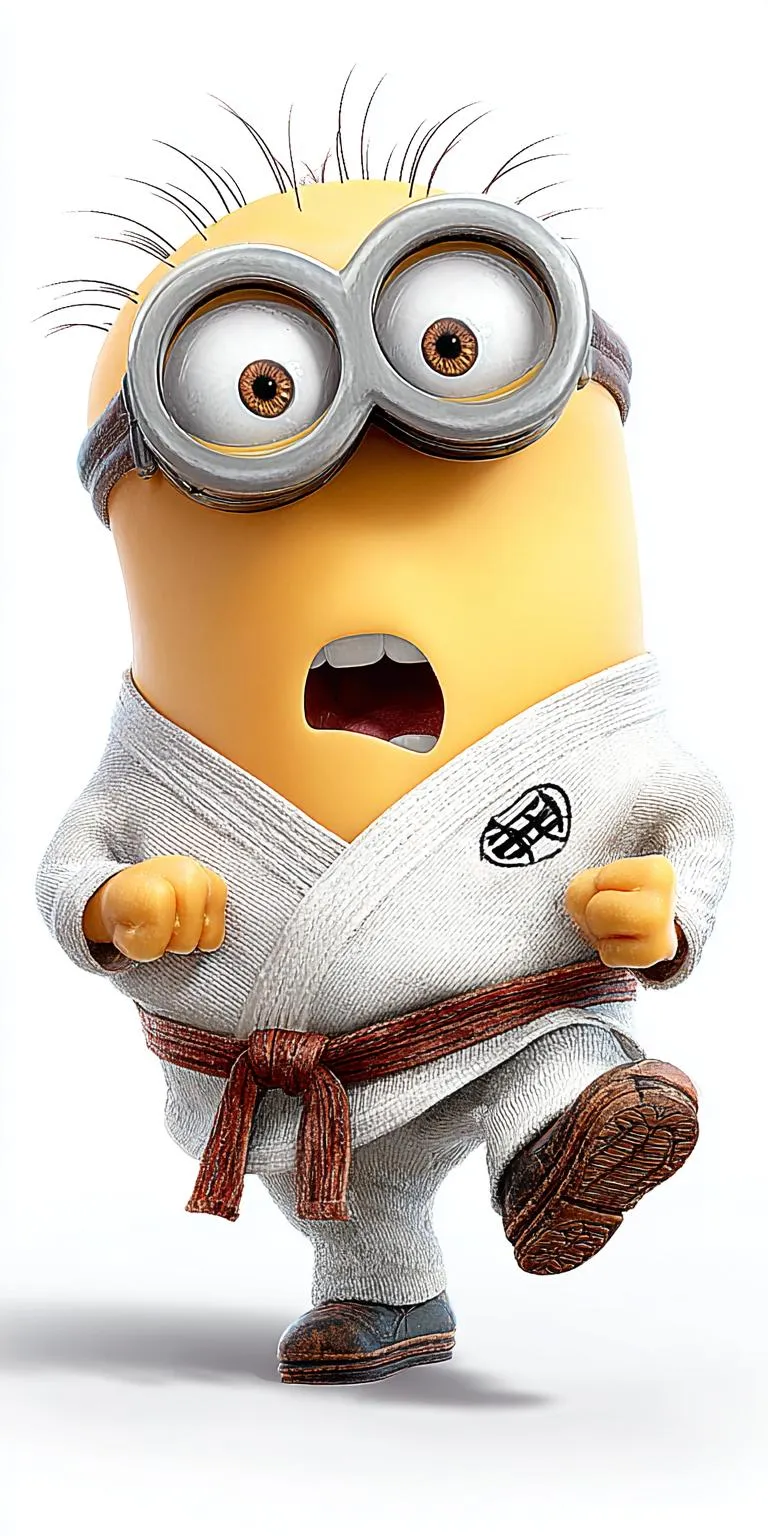 Funny Minion Running with Excited Expression Wallpaper