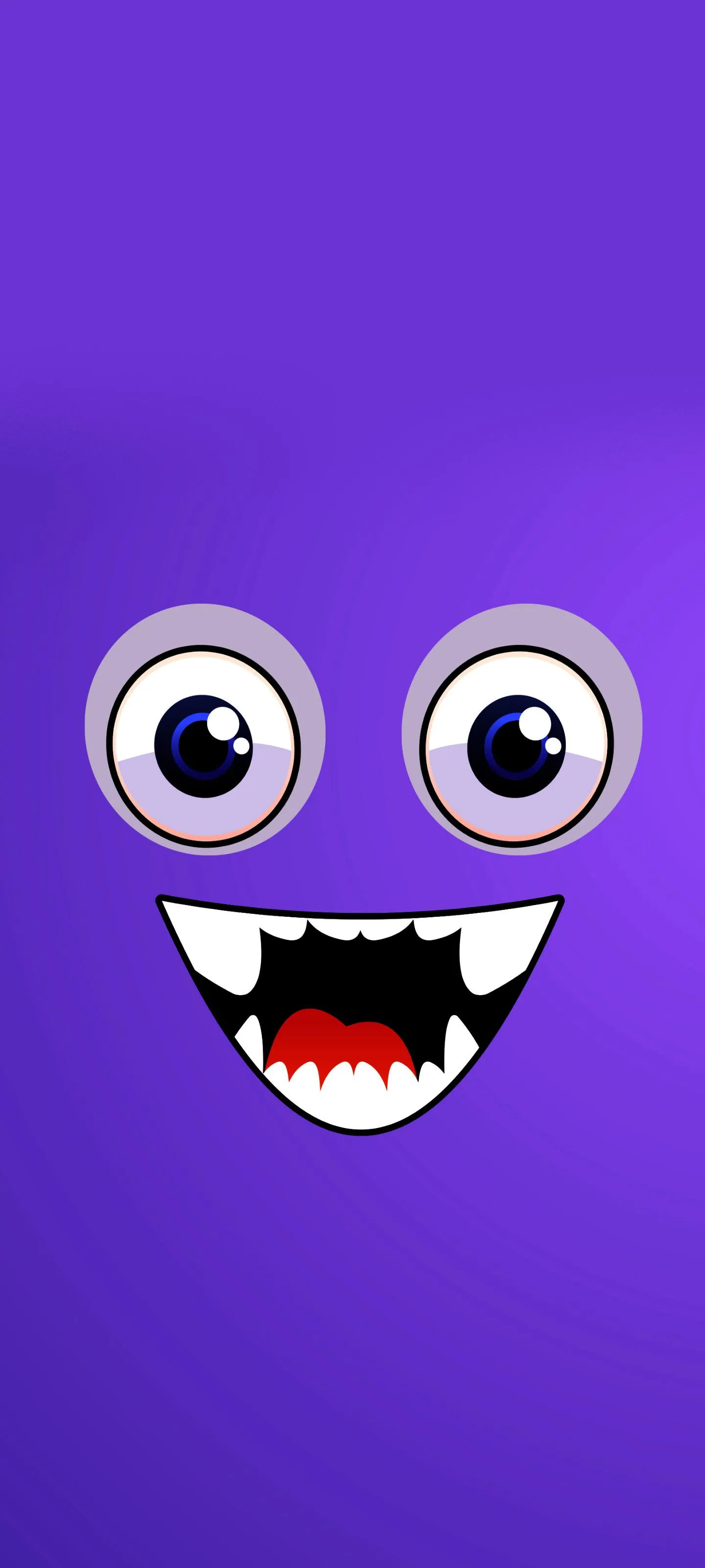 Funny Purple Face Emoji Character with Wide Smile Wallpaper