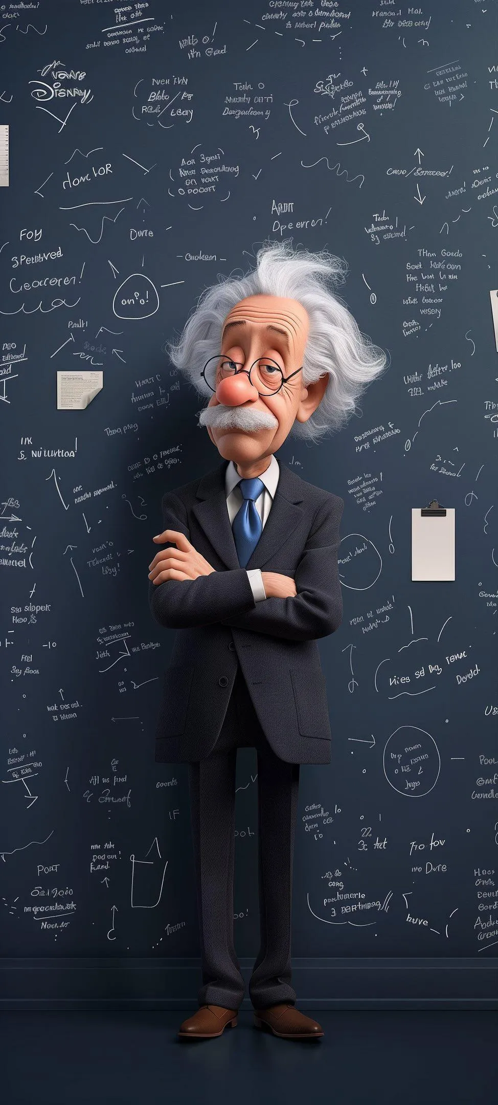 Funny Scientist Character With Classic Lab Background