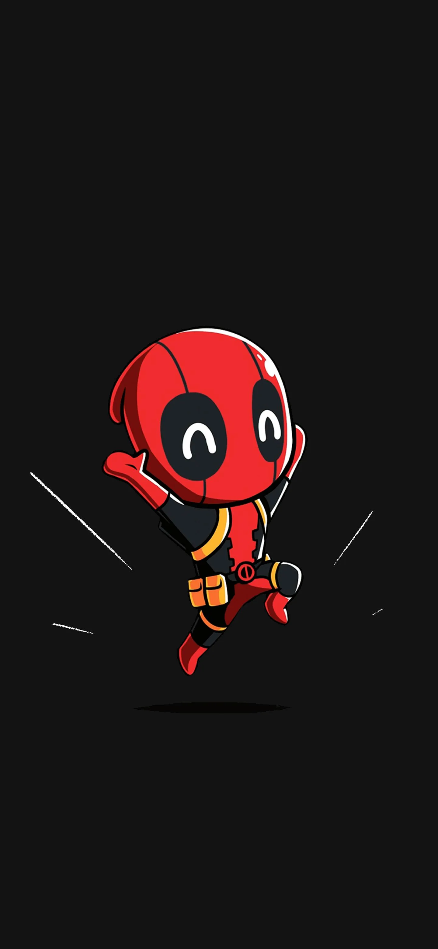 Funny Superhero Cartoon in Black Red Design Wallpaper