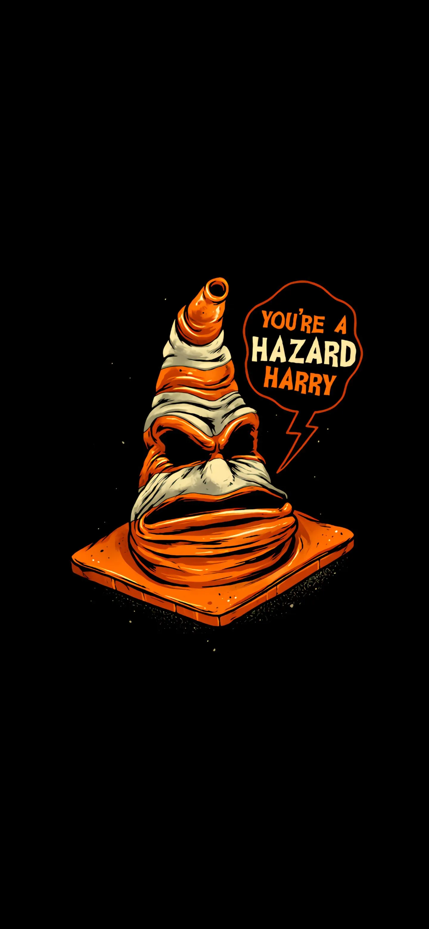 Funny Traffic Cone Art Saying You Are A Hazard Harry