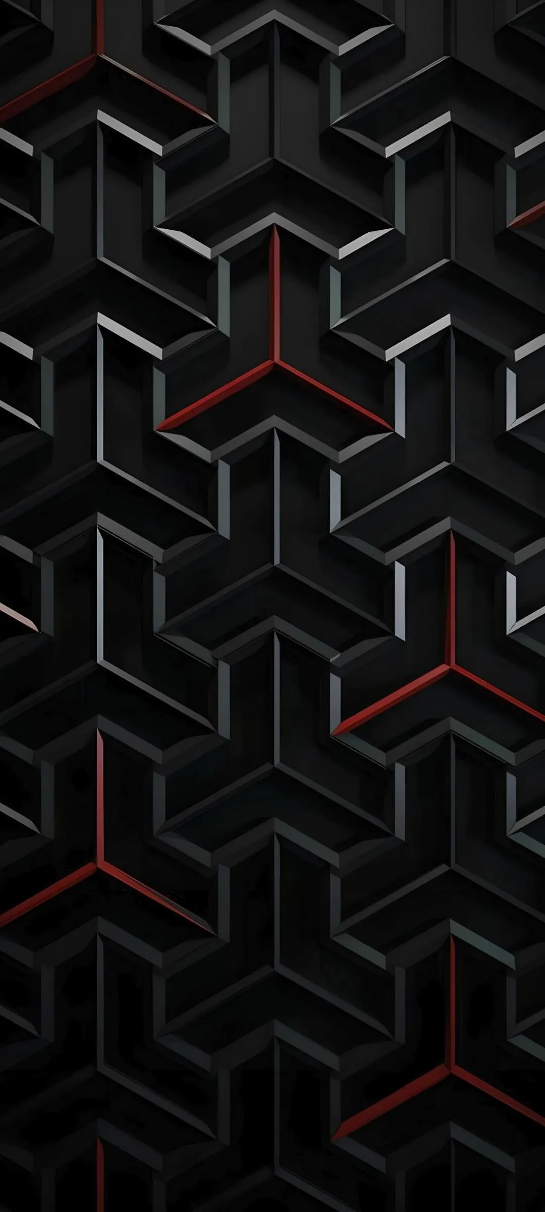 Futuristic Black Hexagon Pattern Tech Mobile Wallpaper