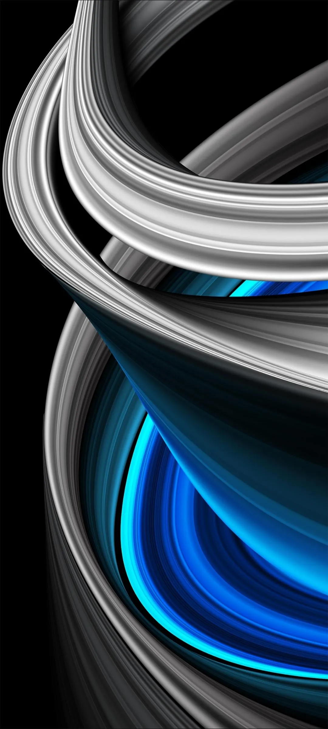 Futuristic Blue Rings in Motion Modern Abstract Tech Art
