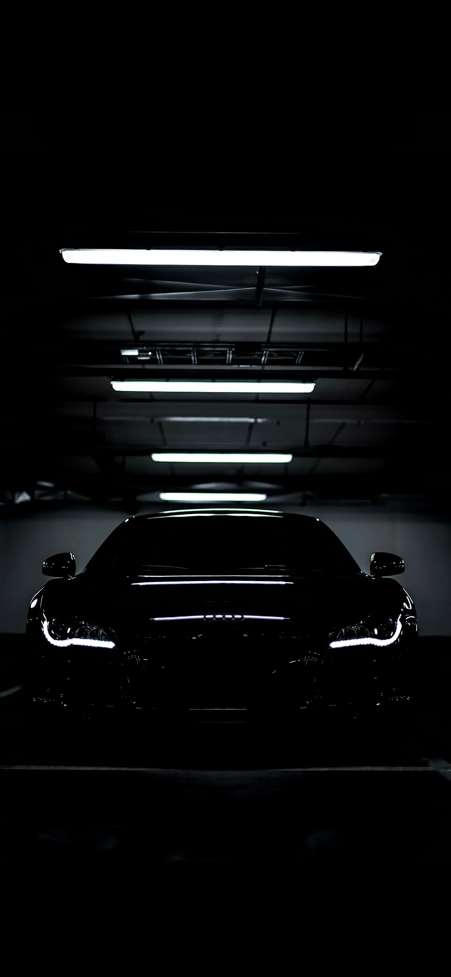 Futuristic Car Lights Silhouette free Mobile Wallpaper