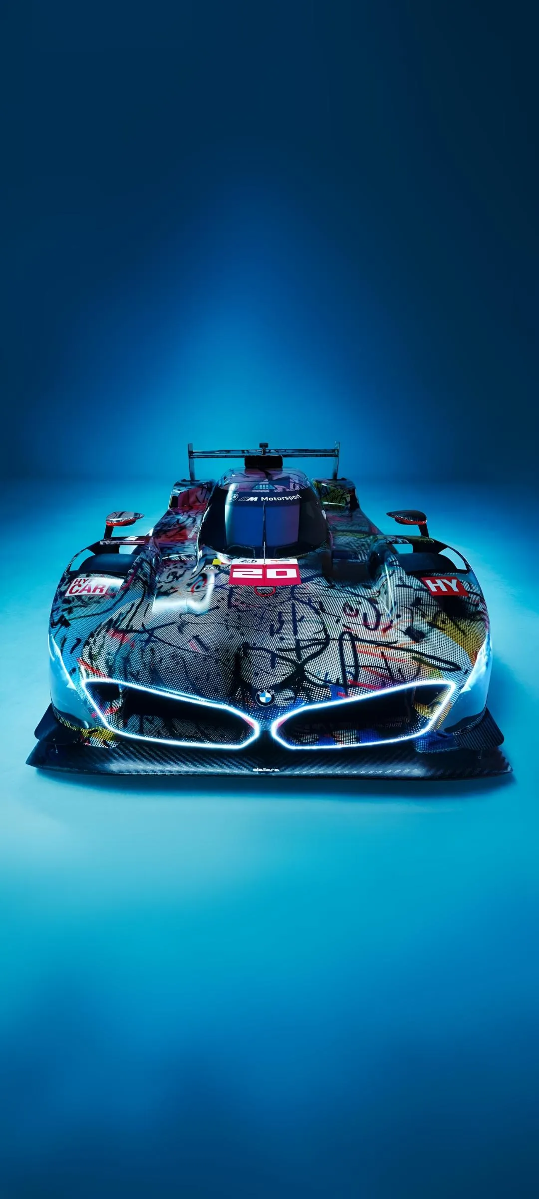 Futuristic Car Racing Neon Glow Mobile Wallpaper Background