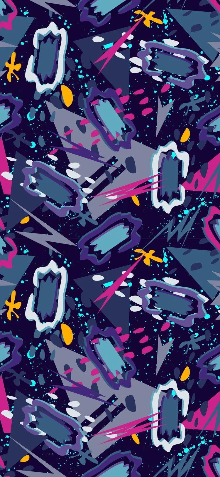 Futuristic Cartoon Pattern Colorful Abstract Wallpaper