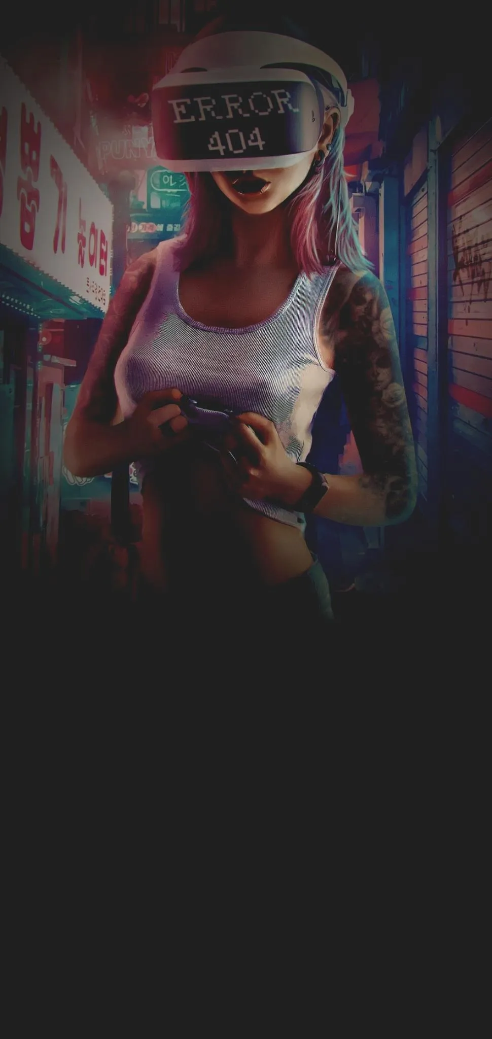 Futuristic Cyberpunk Astronaut Girl Themed Background