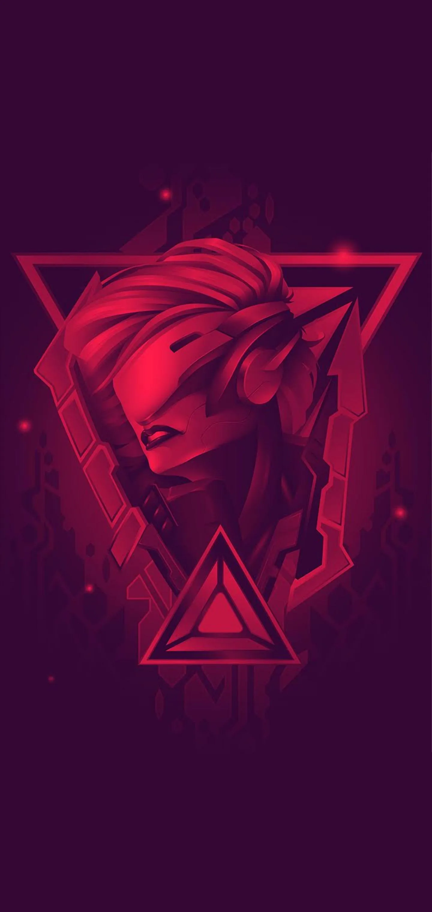 Futuristic Cyberpunk Character in Neon Red Artwork