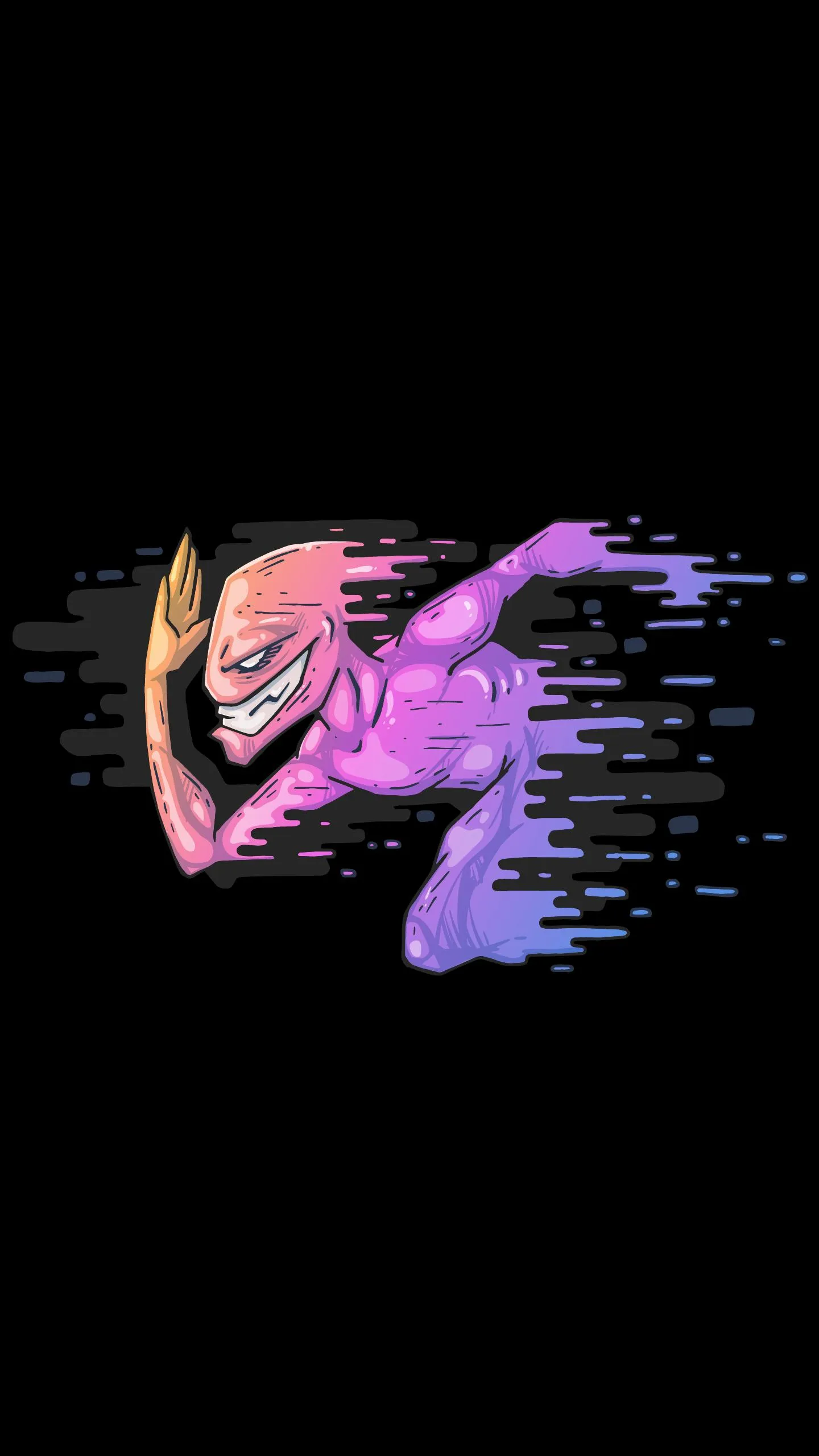 Futuristic Gamer Avatar in Neon Motion Background Wallpaper