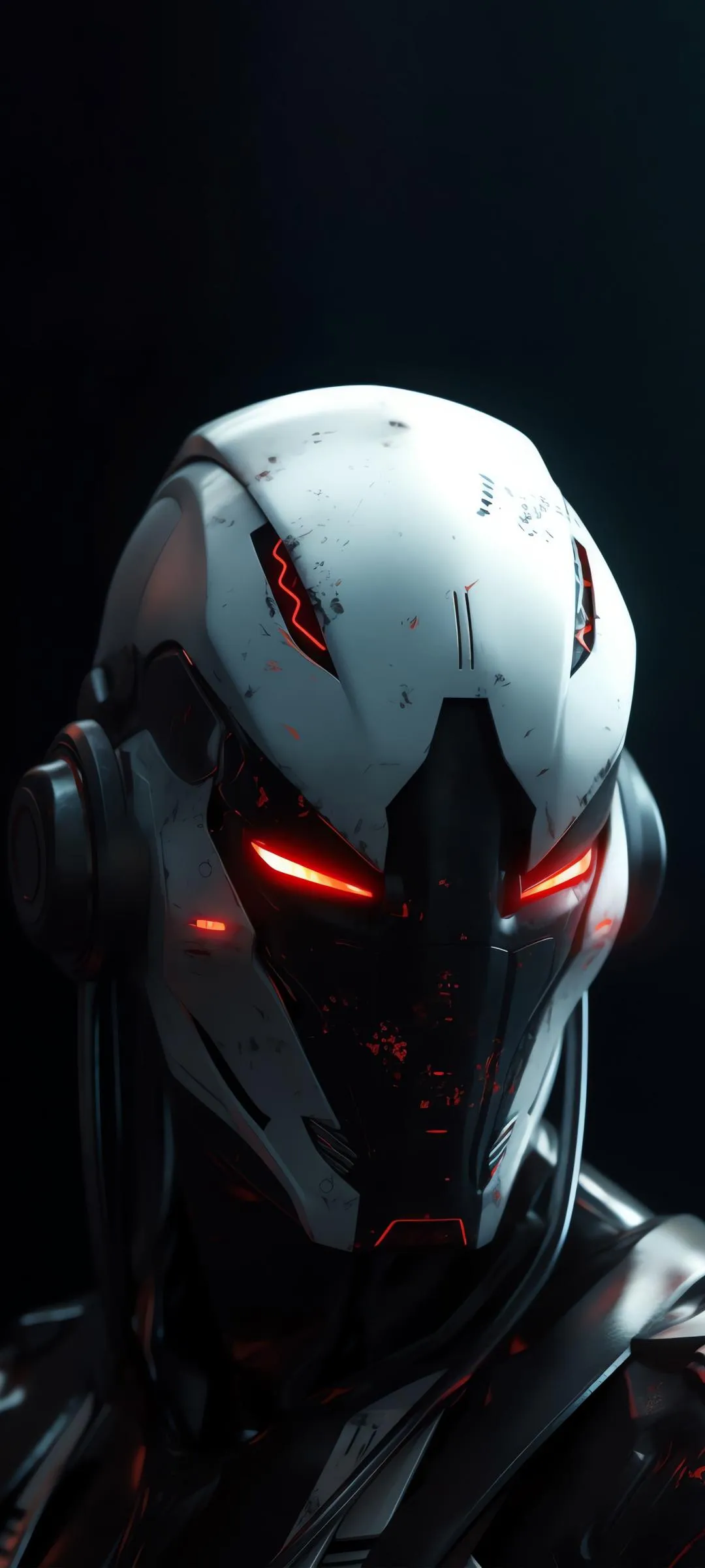 Futuristic Helmet Soldier Dark Themed Mobile Design