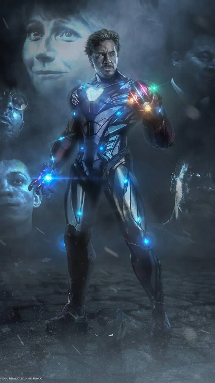 Futuristic Ironman Character with Blue Power Glow Wallpaper