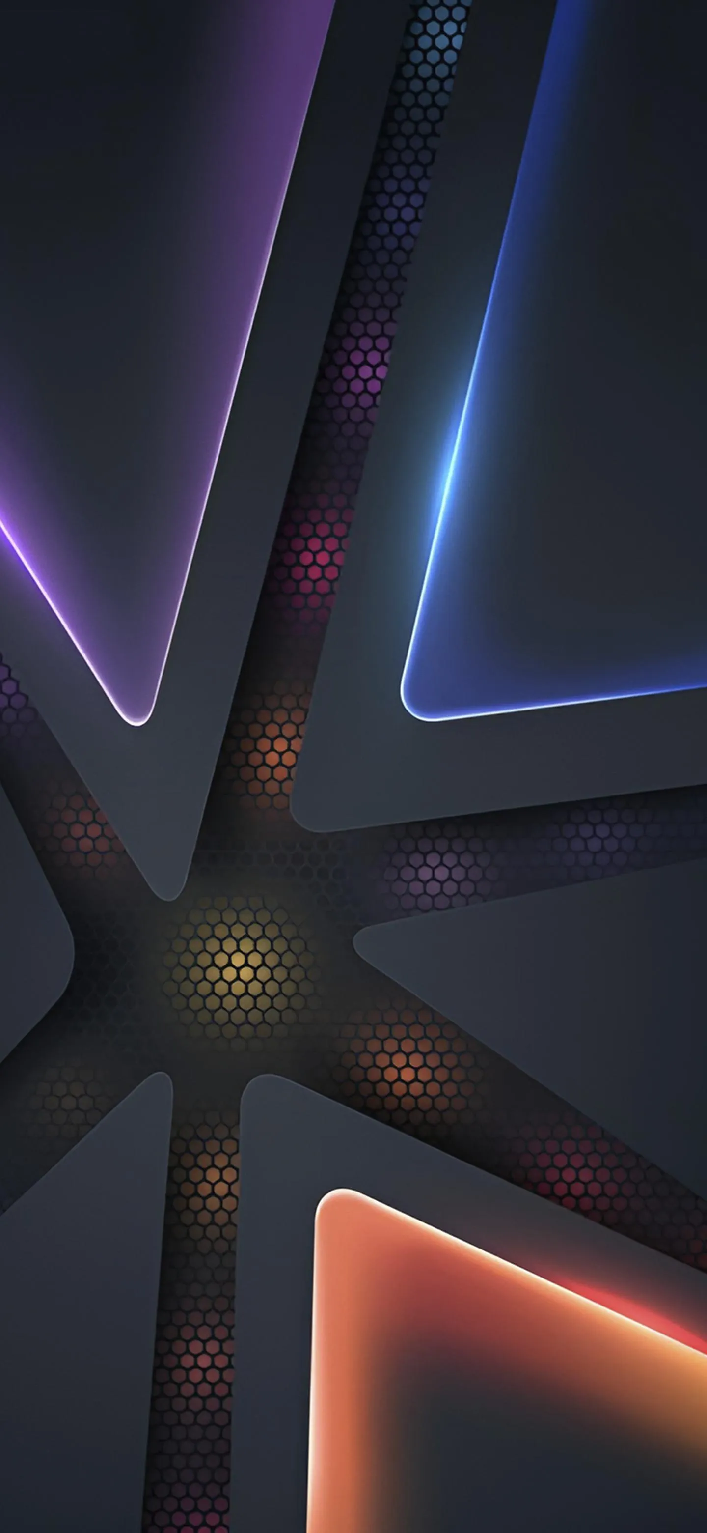 Futuristic Neon Lights in Dark Abstract Tunnel Wallpaper