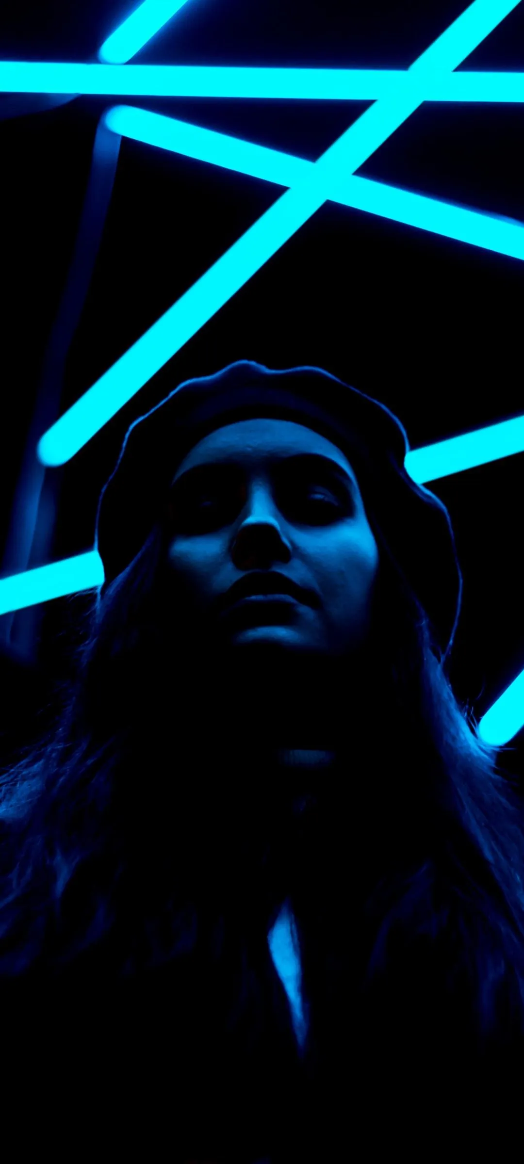 Futuristic Neon Portrait Wallpaper for Trendy Users