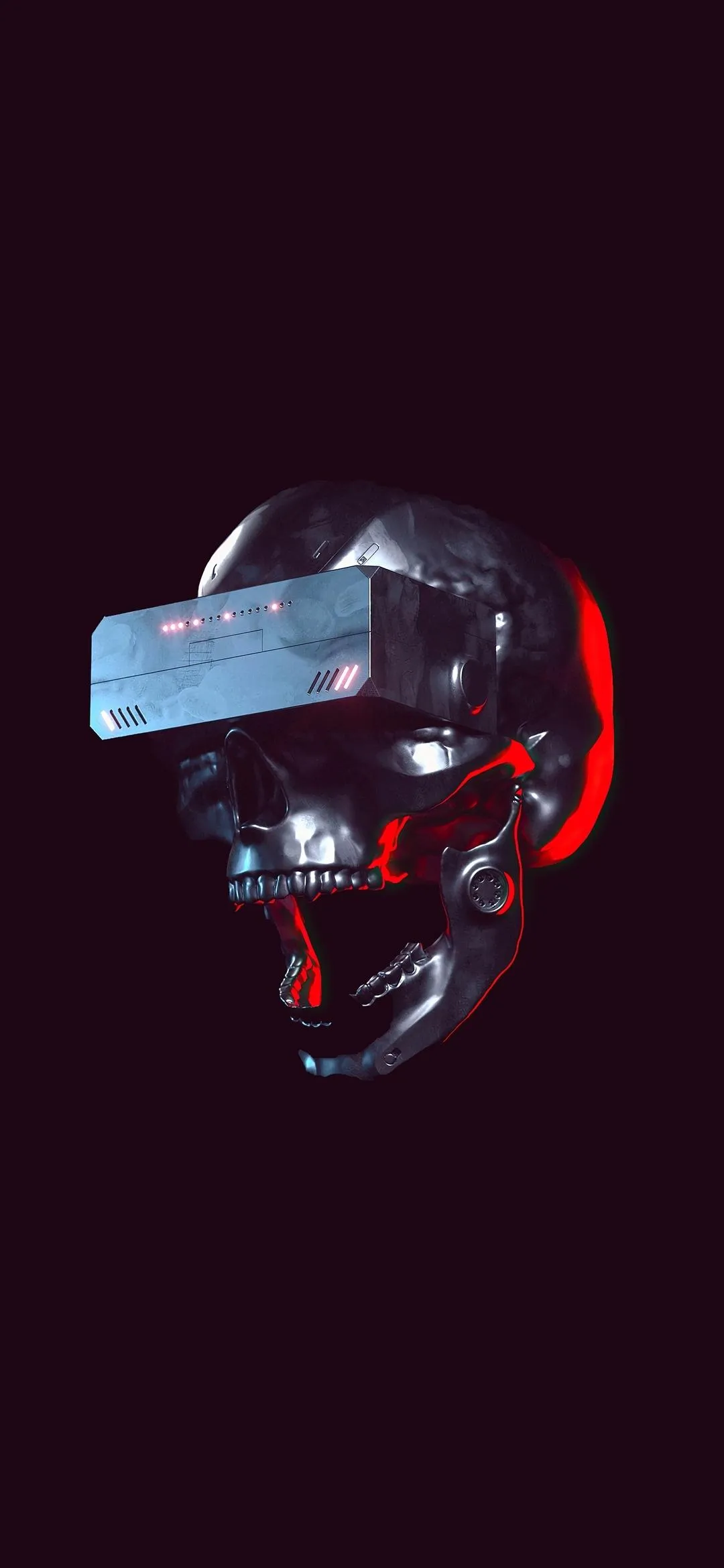 Futuristic Neon Red Helmet Sci Fi Artwork Wallpaper
