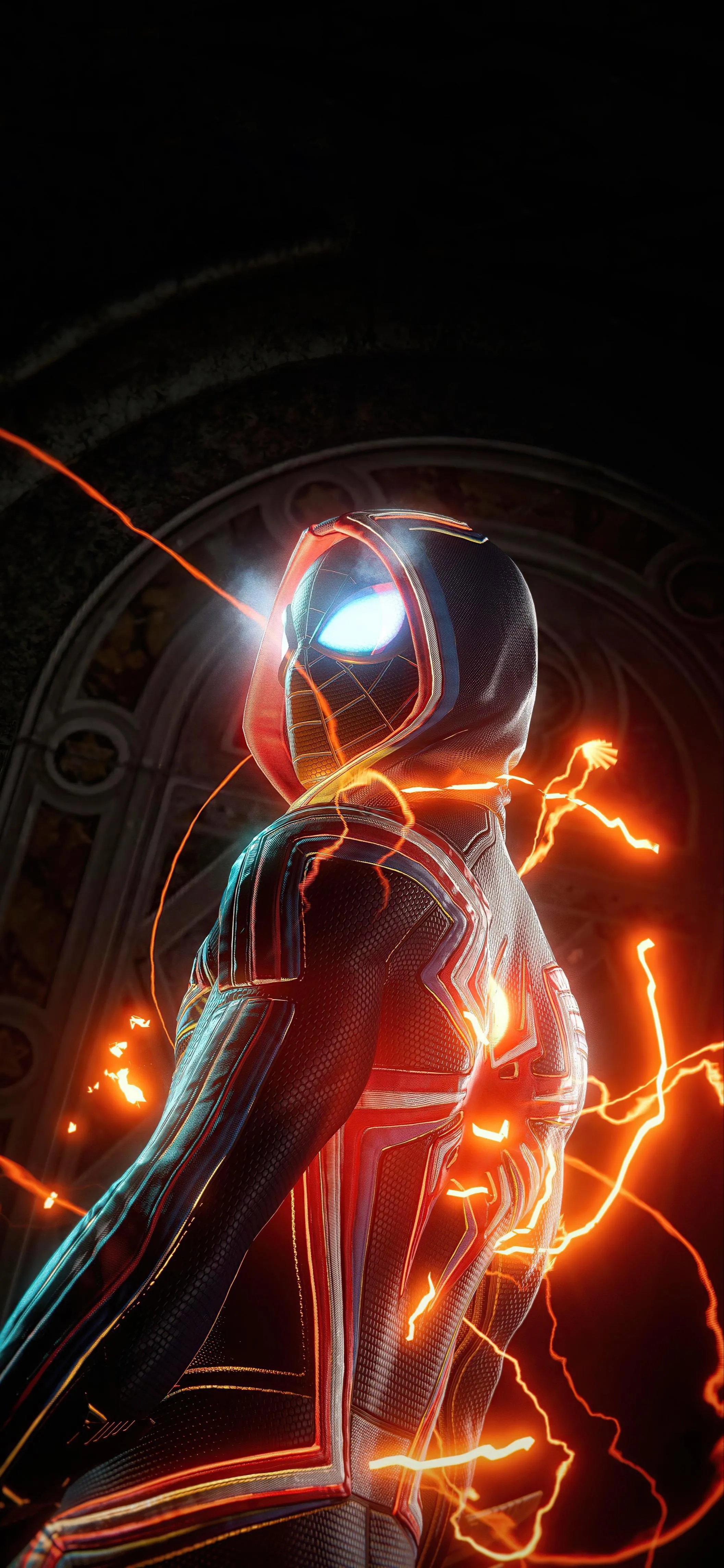 Futuristic Neon Soldier with Glowing Energy Suit Wallpaper