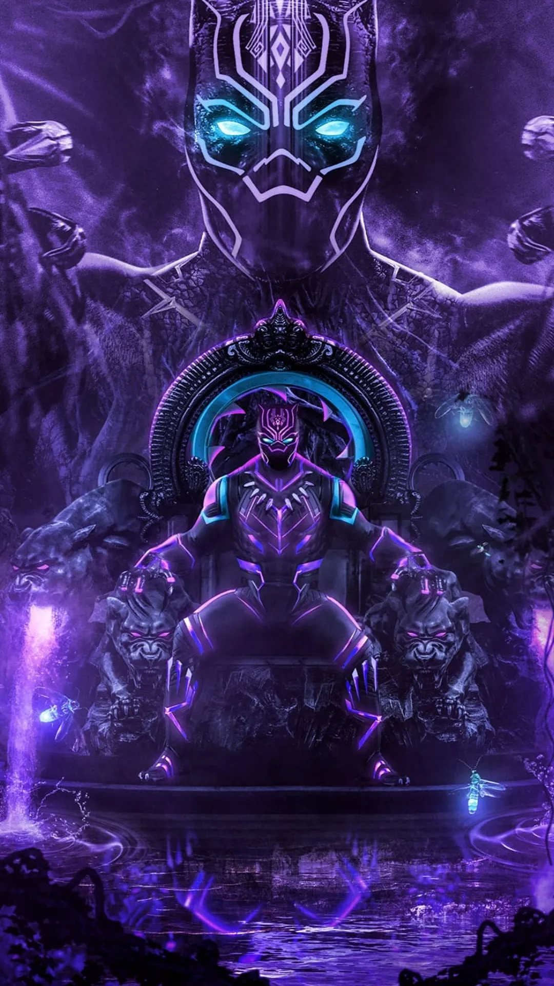 Futuristic Panther Warrior Radiating Power and Honor