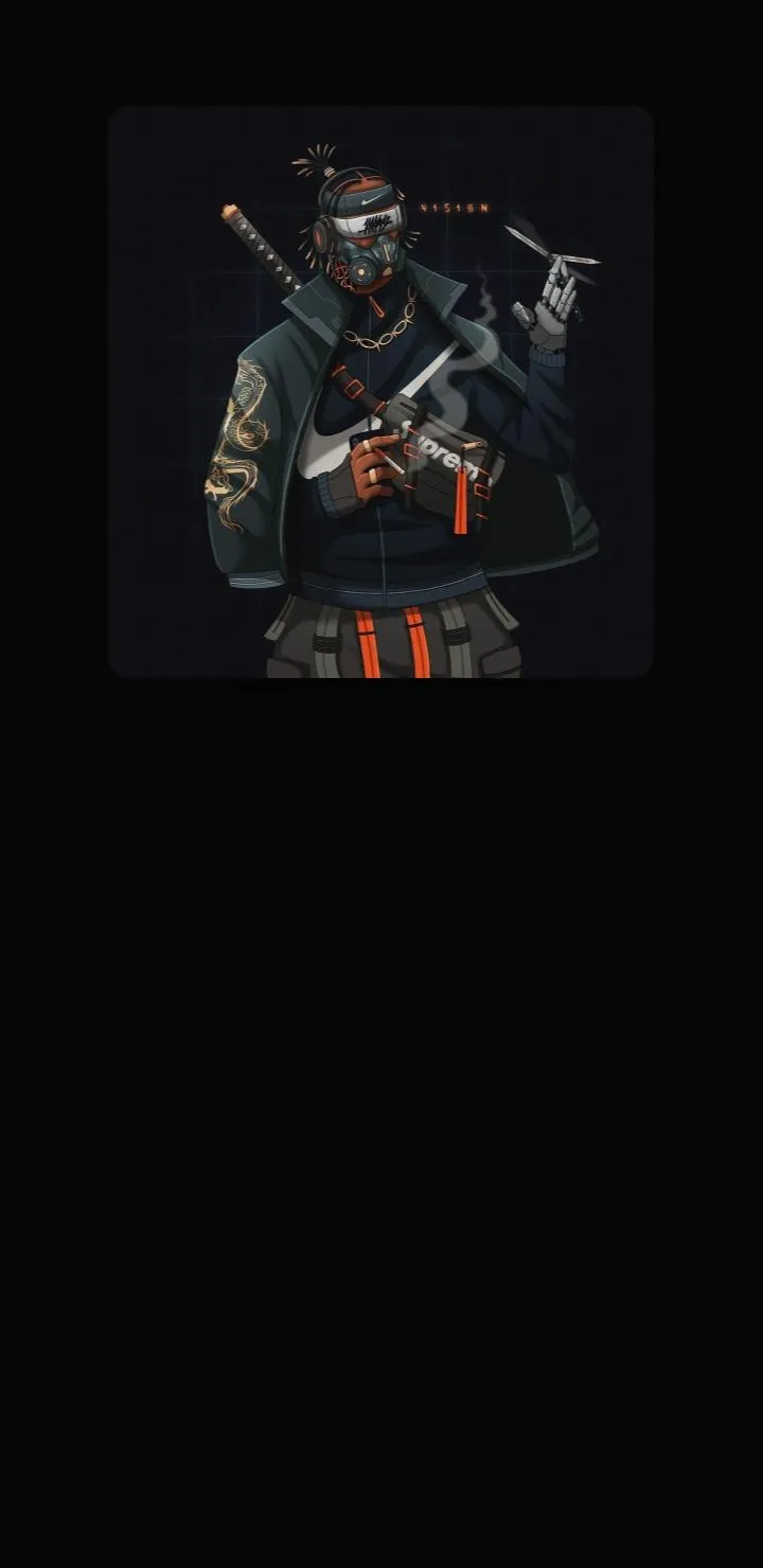 Futuristic Samurai Warrior with Drone and Cyber Mask