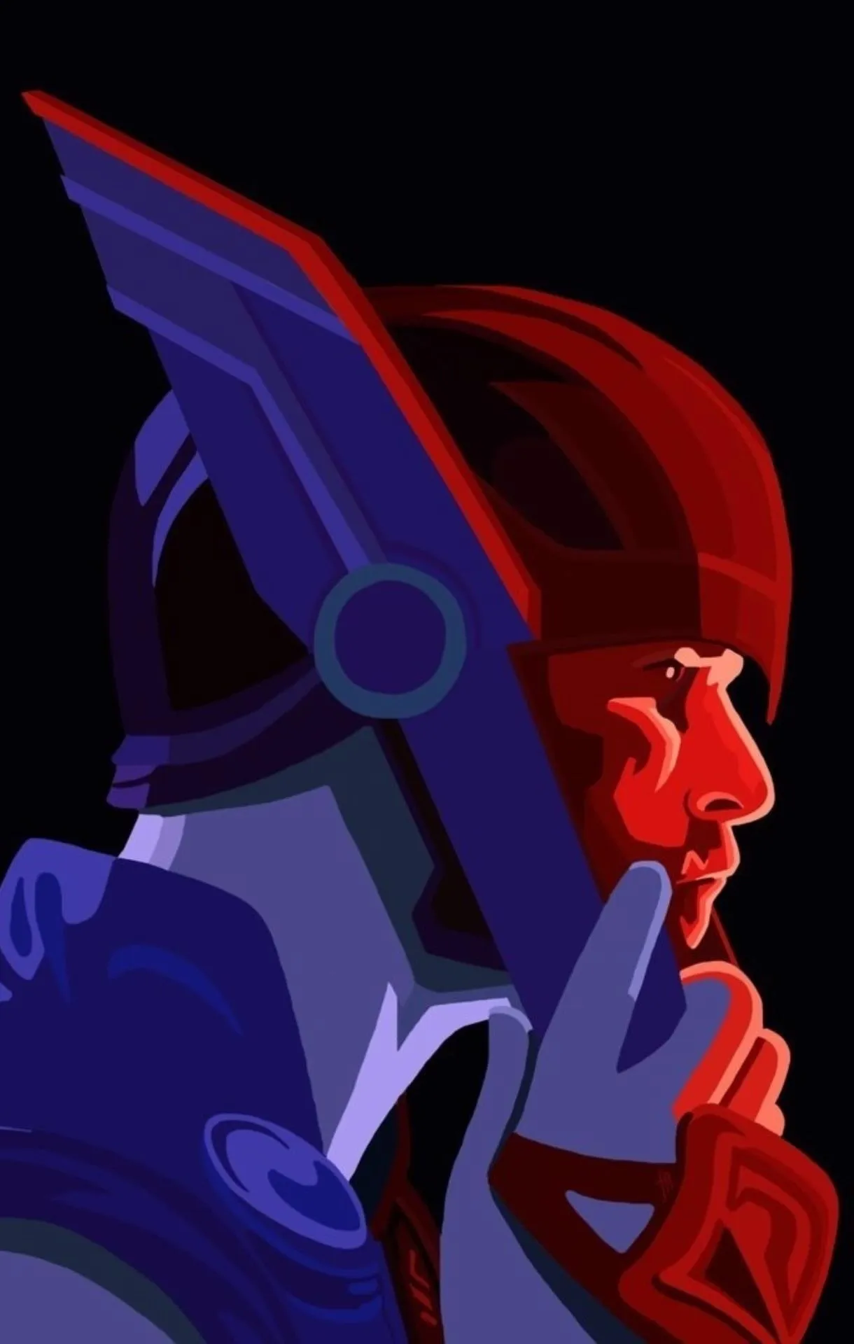 Futuristic Soldier Helmet Profile Digital Wallpaper