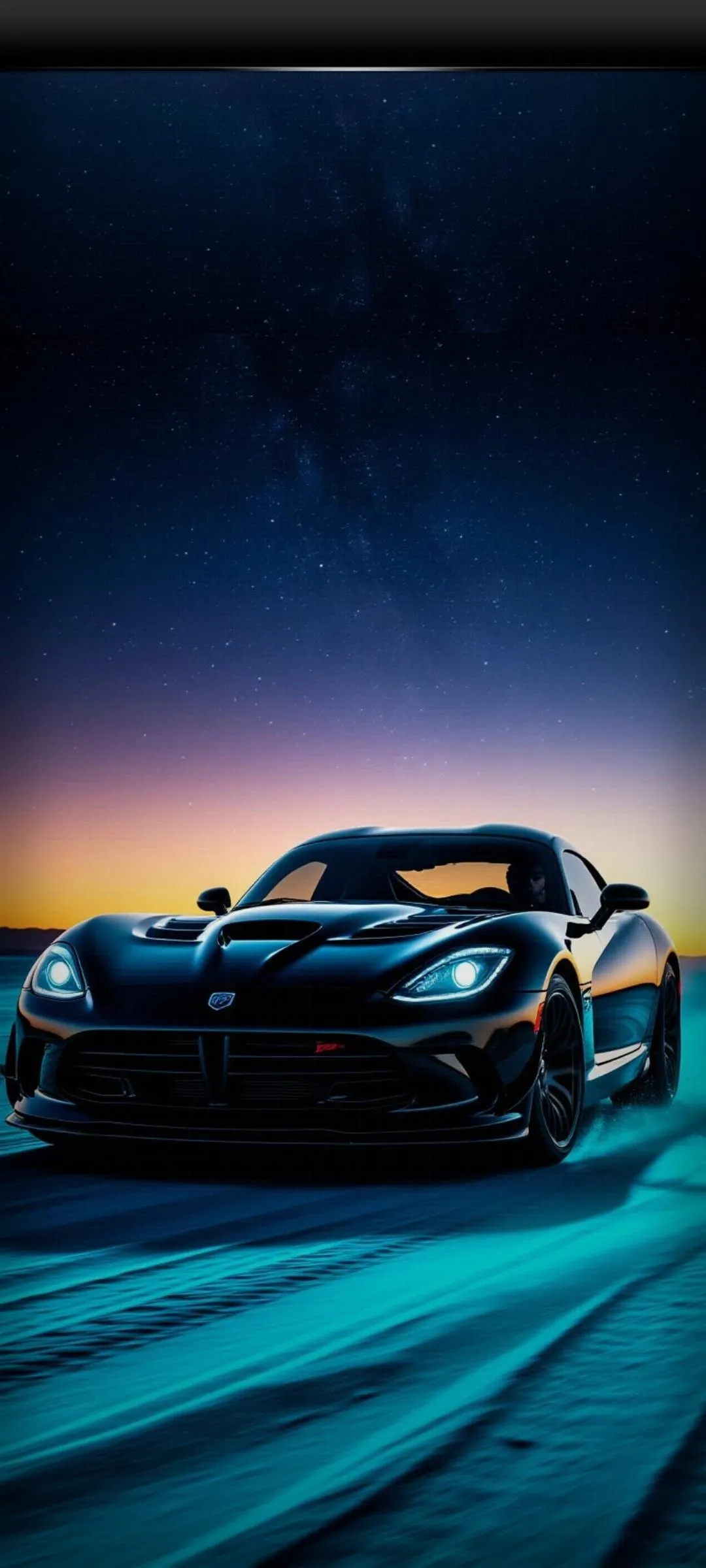 Futuristic Sports Car on Highway Mobile Wallpaper
