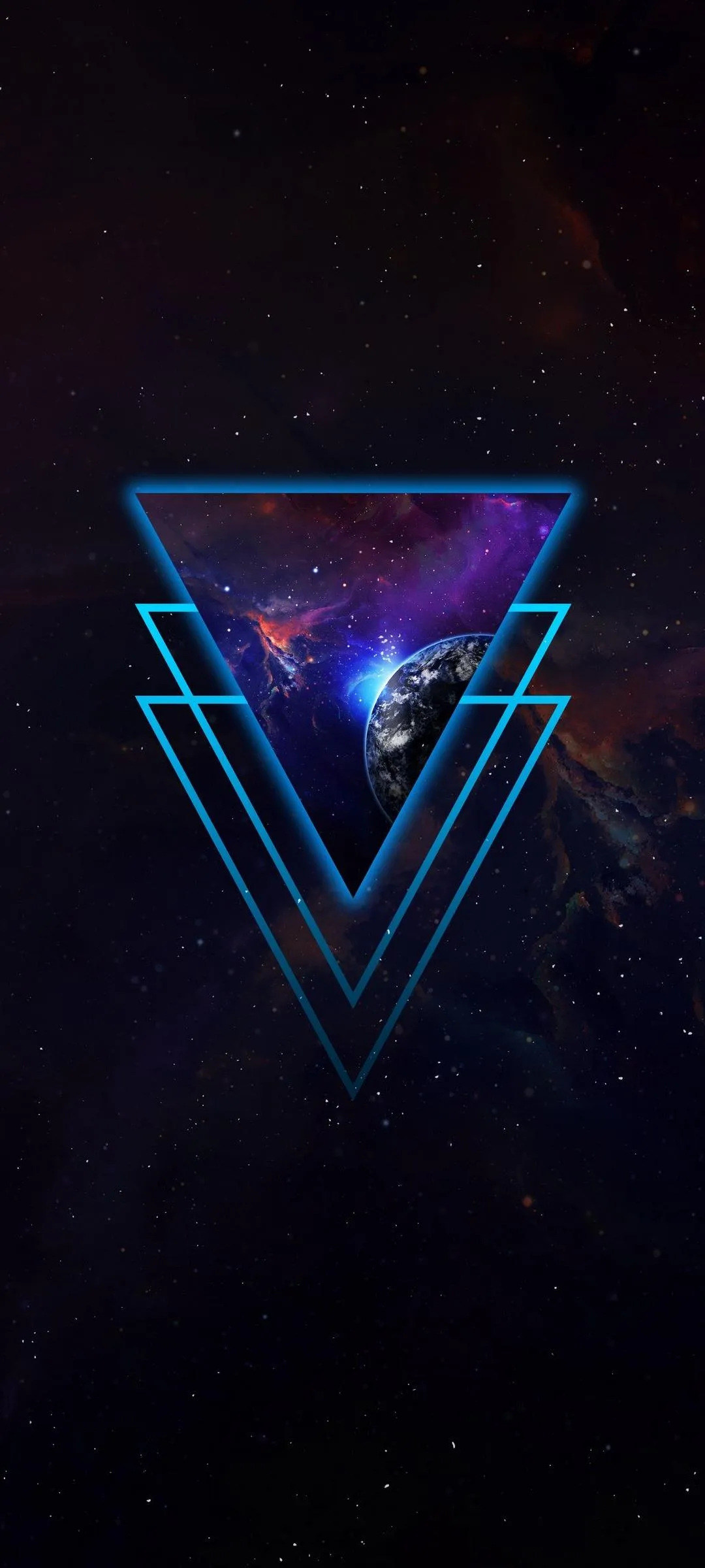 Futuristic Triangle Glow Minimalist Phone Art Wallpaper
