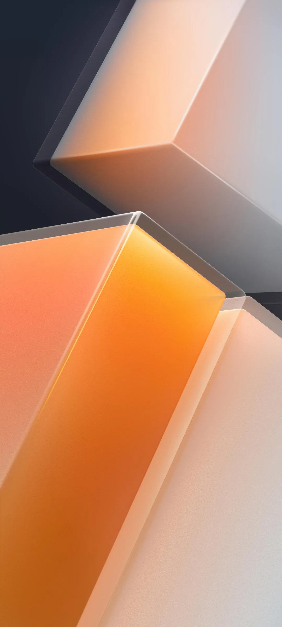 Geometric Abstract Shapes in Orange and Gray Wallpaper