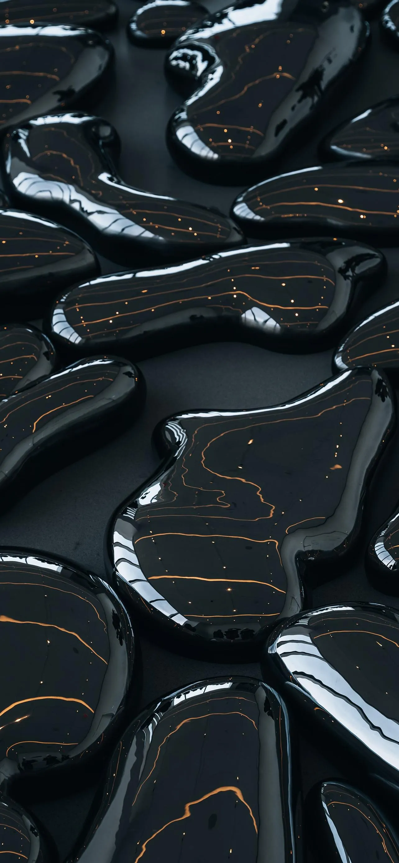 Glossy Black Water Droplets for Zen Background Wallpaper