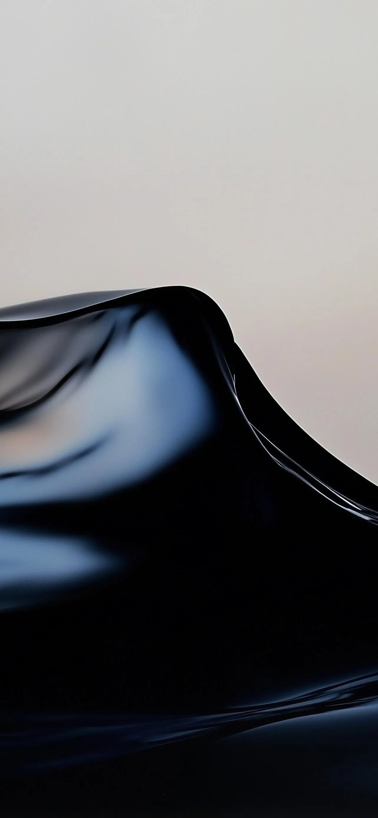 Glossy Black Wave Smooth Minimal Texture Design Wallpaper